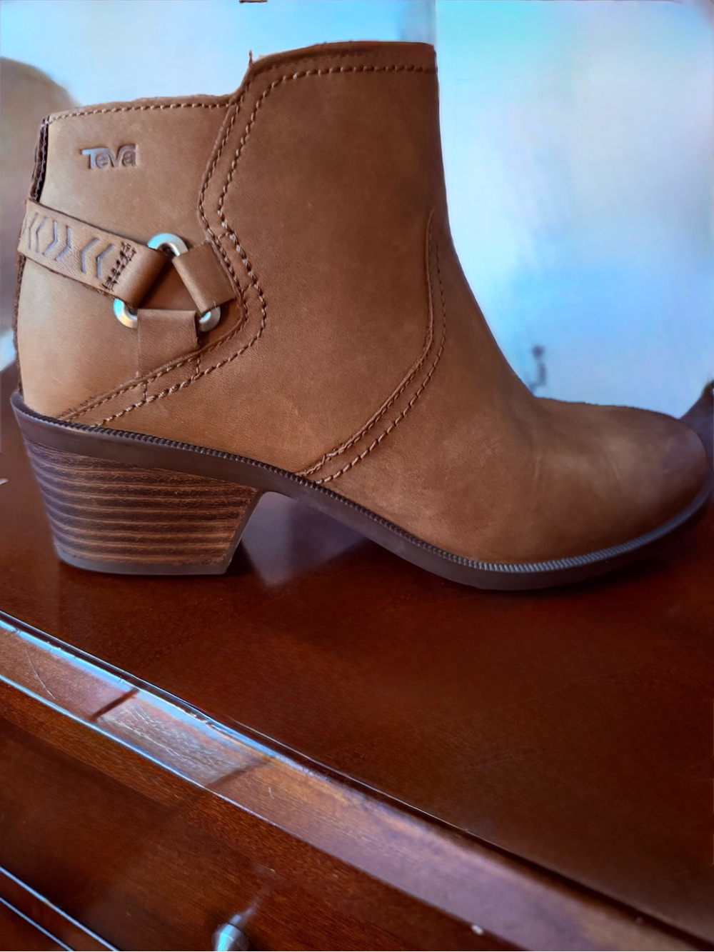 Teva Women's Tan Western-Style Ankle Bootie